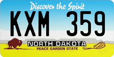 ND license plate KXM359