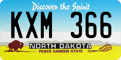 ND license plate KXM366