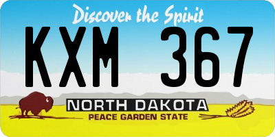 ND license plate KXM367