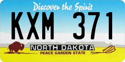 ND license plate KXM371
