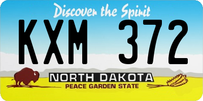 ND license plate KXM372
