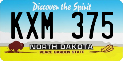ND license plate KXM375