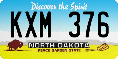 ND license plate KXM376