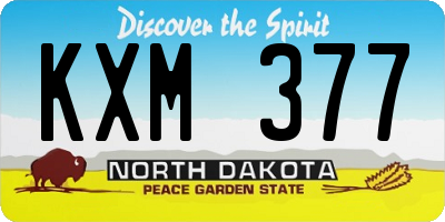 ND license plate KXM377