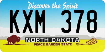ND license plate KXM378