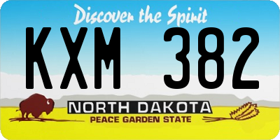 ND license plate KXM382