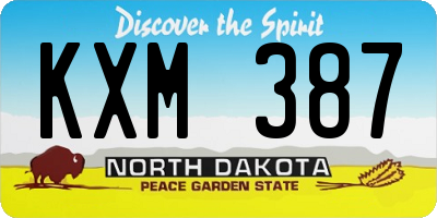 ND license plate KXM387