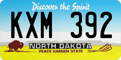 ND license plate KXM392