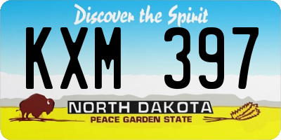 ND license plate KXM397