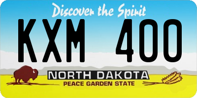 ND license plate KXM400