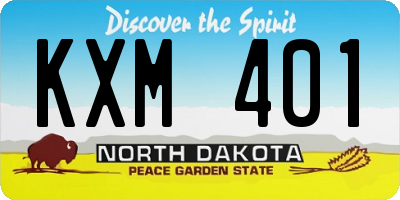 ND license plate KXM401