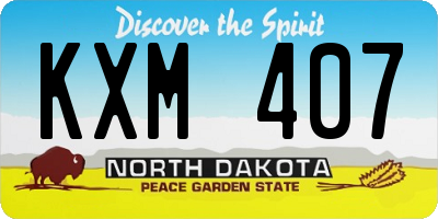 ND license plate KXM407