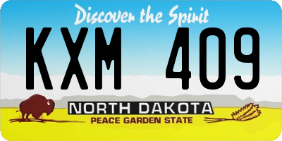 ND license plate KXM409