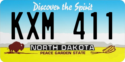 ND license plate KXM411