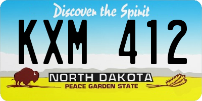 ND license plate KXM412