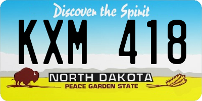 ND license plate KXM418
