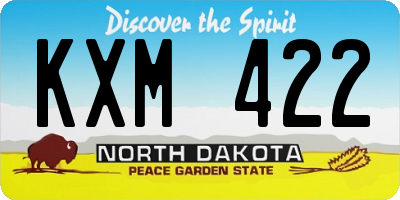 ND license plate KXM422