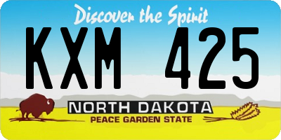 ND license plate KXM425