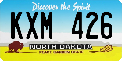 ND license plate KXM426