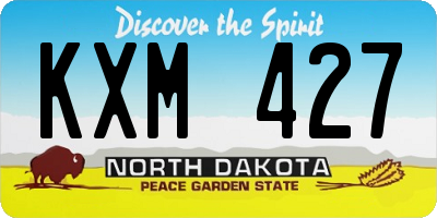 ND license plate KXM427