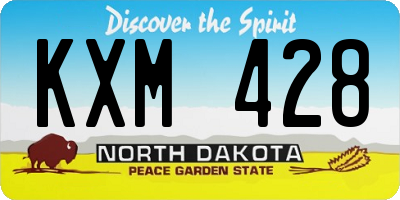 ND license plate KXM428