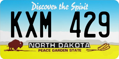 ND license plate KXM429