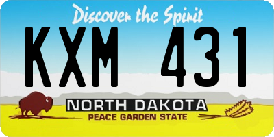 ND license plate KXM431