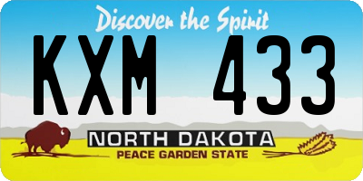 ND license plate KXM433
