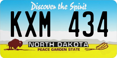 ND license plate KXM434