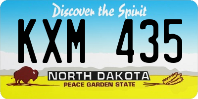 ND license plate KXM435