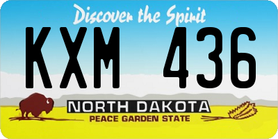 ND license plate KXM436