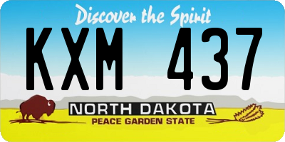 ND license plate KXM437