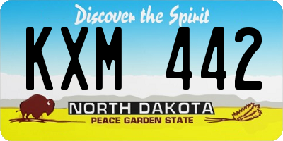 ND license plate KXM442