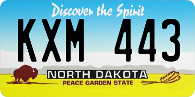 ND license plate KXM443