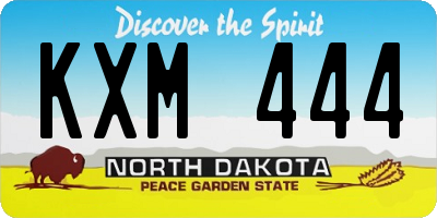 ND license plate KXM444