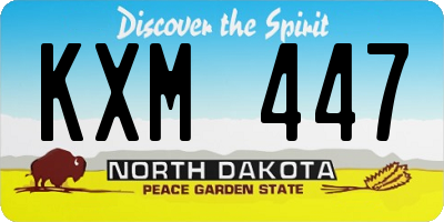 ND license plate KXM447