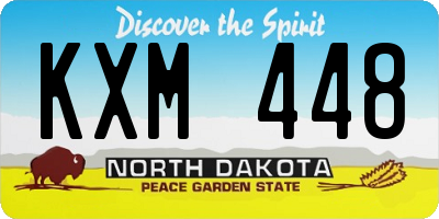 ND license plate KXM448