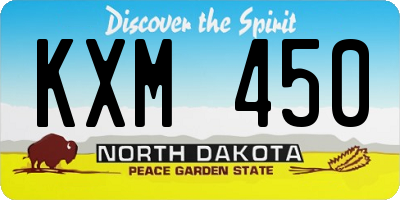 ND license plate KXM450