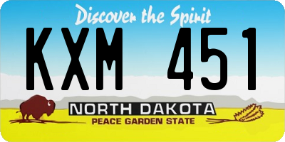 ND license plate KXM451