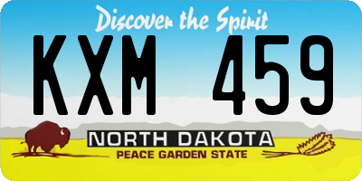 ND license plate KXM459