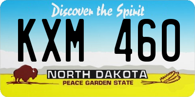 ND license plate KXM460