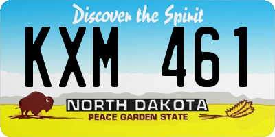 ND license plate KXM461