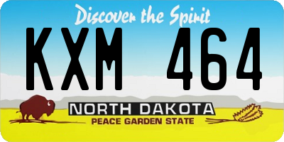 ND license plate KXM464
