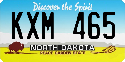 ND license plate KXM465