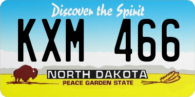 ND license plate KXM466
