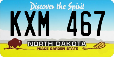 ND license plate KXM467