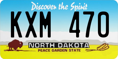 ND license plate KXM470