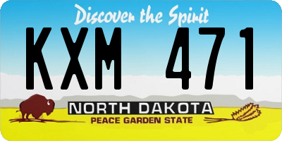 ND license plate KXM471