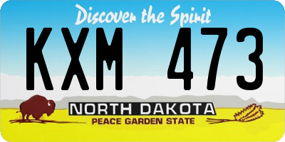 ND license plate KXM473