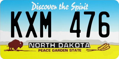 ND license plate KXM476